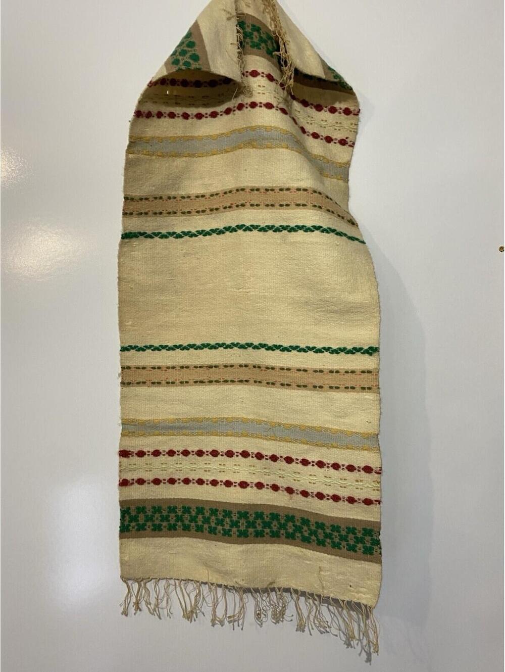 VINTAGE Handwoven Scandinavian Wool Table Runner 35X16
